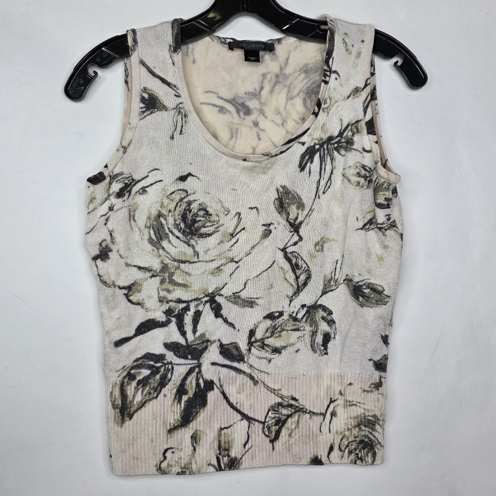 St.John Floral knit sleevesless top